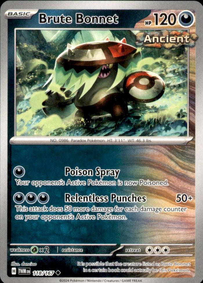 Brute Bonnet Uncommon SV06: Twilight Masquerade 118/167 NM