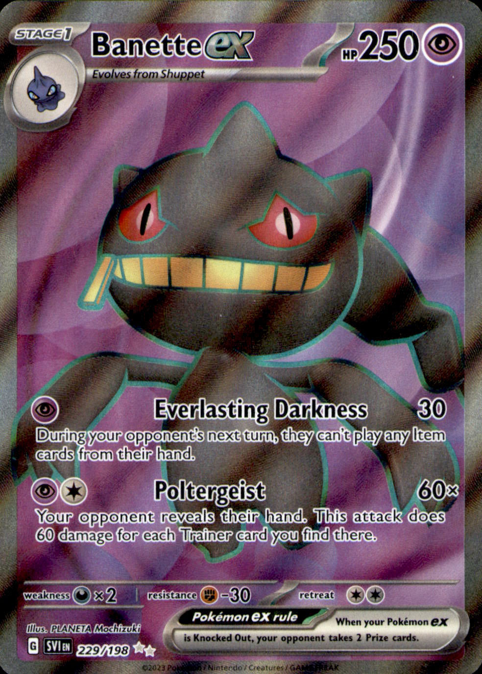 Banette ex Holo Ultra Rare SV01: Scarlet & Violet Base Set 229/198 NM