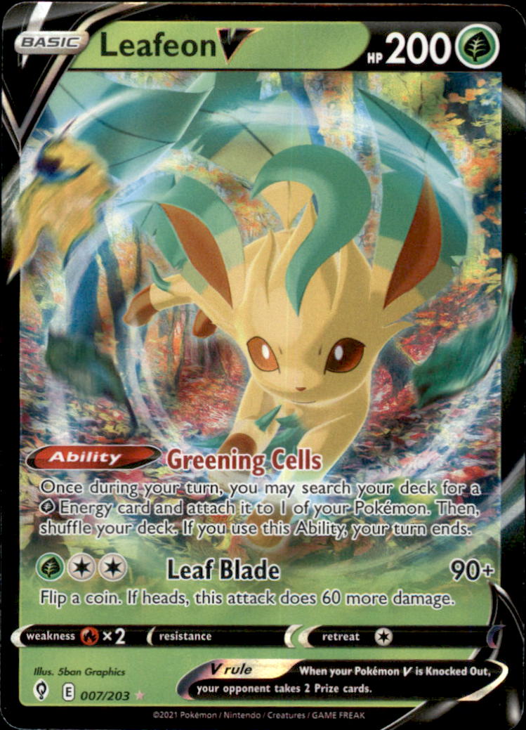 Leafeon V Holo Ultra Rare SWSH07: Evolving Skies 007/203 NM