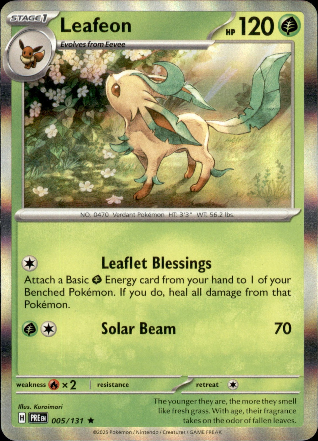 Leafeon Holo Rare SV: Prismatic Evolutions 005/131 NM