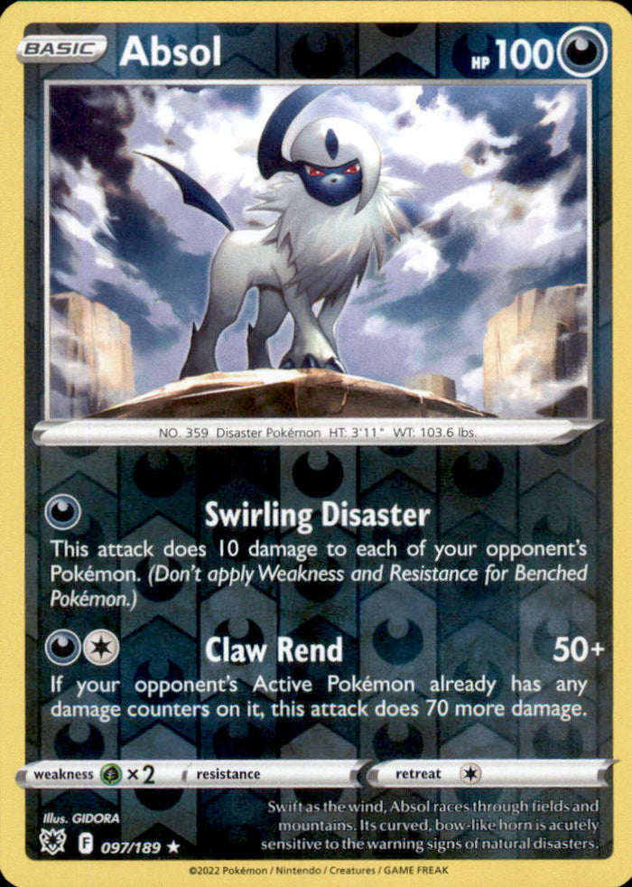 Absol Reverse Holo Holo Rare SWSH10: Astral Radiance 097/189 NM