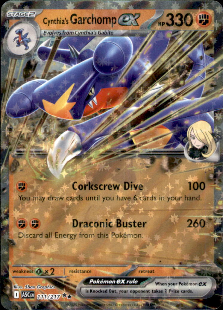 Cynthia's Garchomp ex Holo Double Rare ME: Ascended Heroes 111/217 NM
