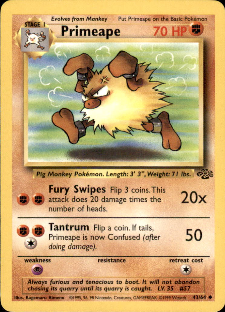 Primeape Unlimited Uncommon Jungle 43/64 LP