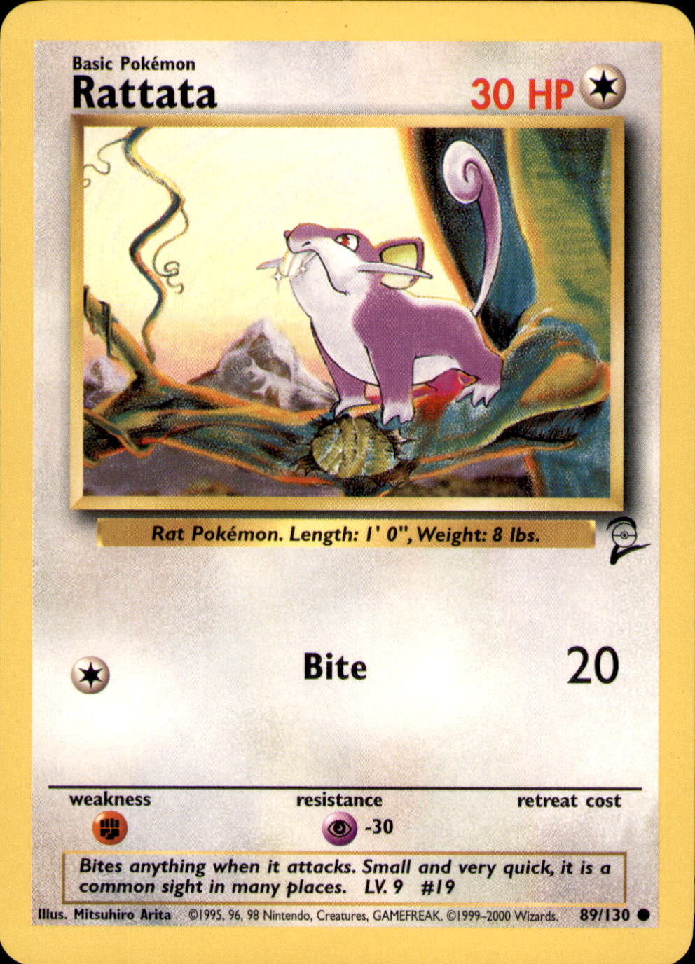 Rattata Common Base Set 2 089/130 LP