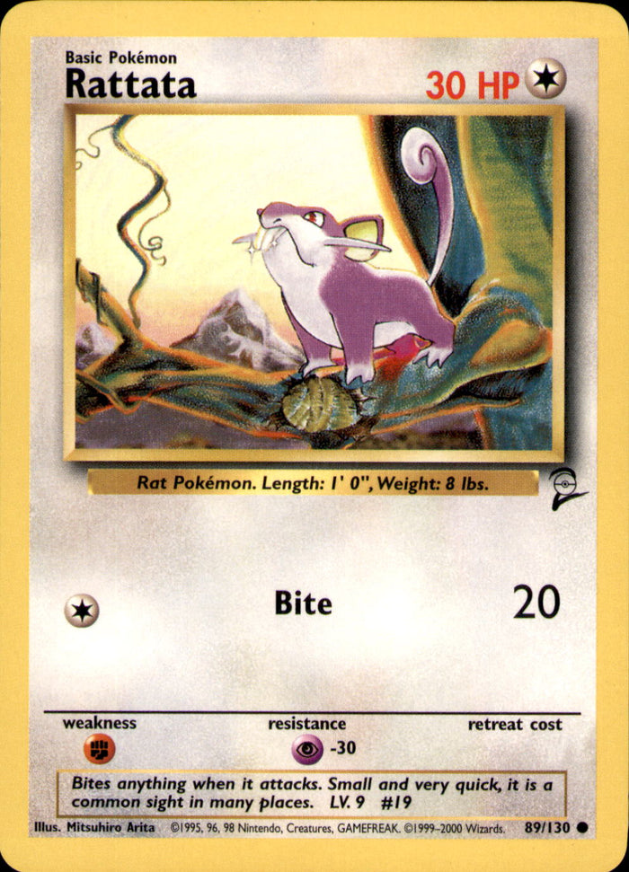 Rattata Common Base Set 2 089/130 LP