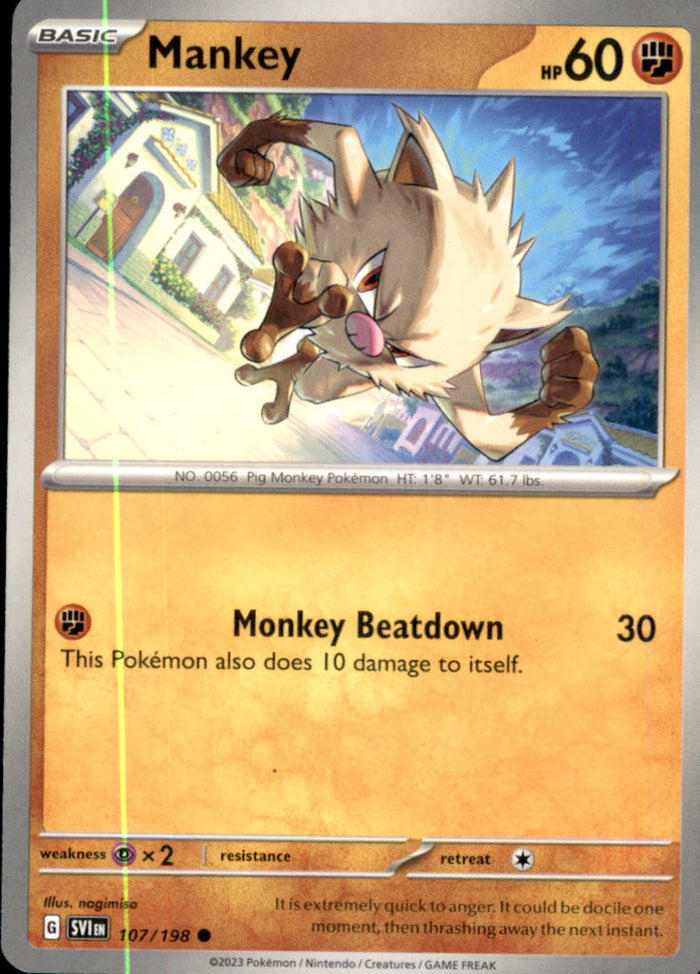 Mankey Common SV01: Scarlet & Violet Base Set 107/198 NM