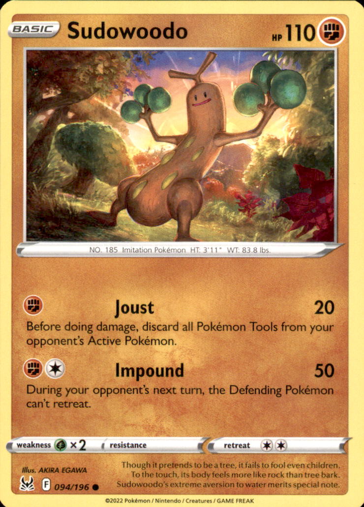 Sudowoodo Common SWSH11: Lost Origin 094/196 NM