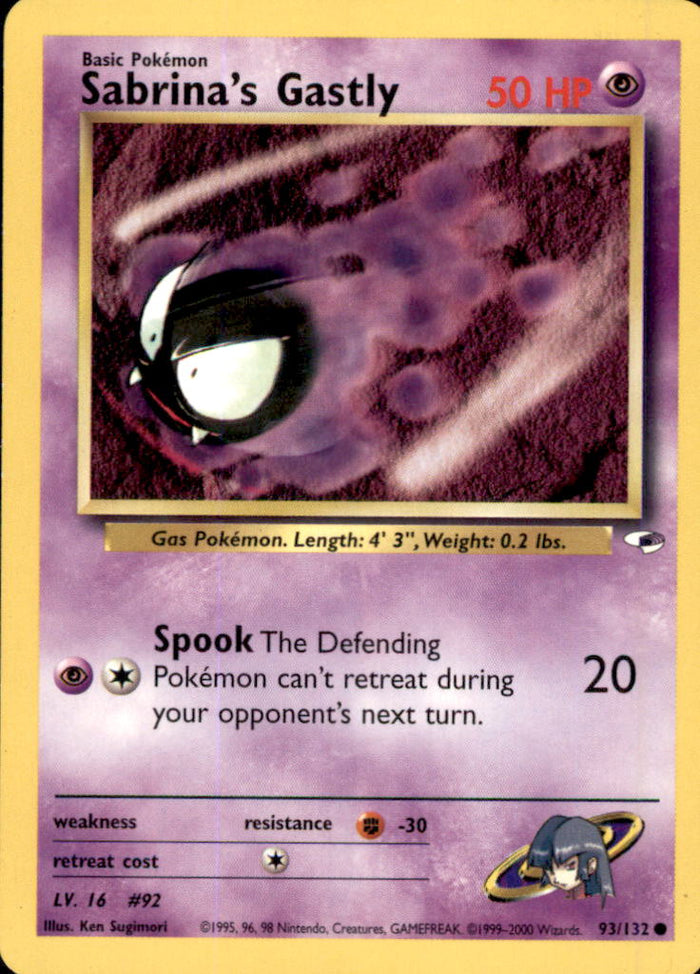 Sabrina's Gastly Unlimited Common Gym Heroes 093/132 LP