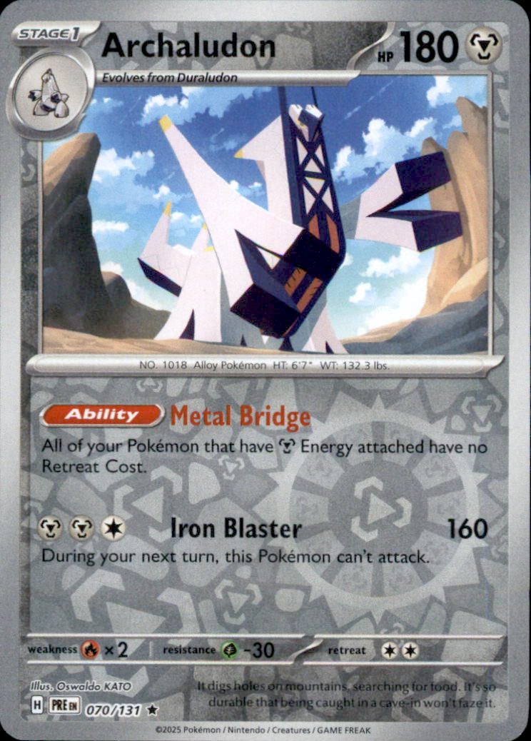 Archaludon Reverse Holo Rare SV07: Stellar Crown 107/142 NM