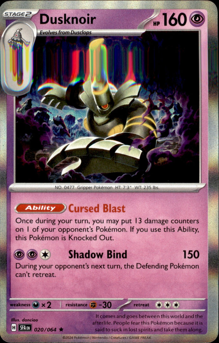 Dusknoir Holo Rare SV: Shrouded Fable 020/064 NM