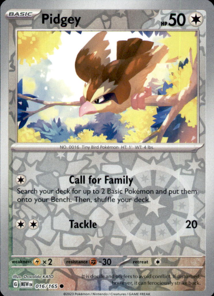 Pidgey Reverse Holo Common SV: Scarlet & Violet 151 016/165 NM