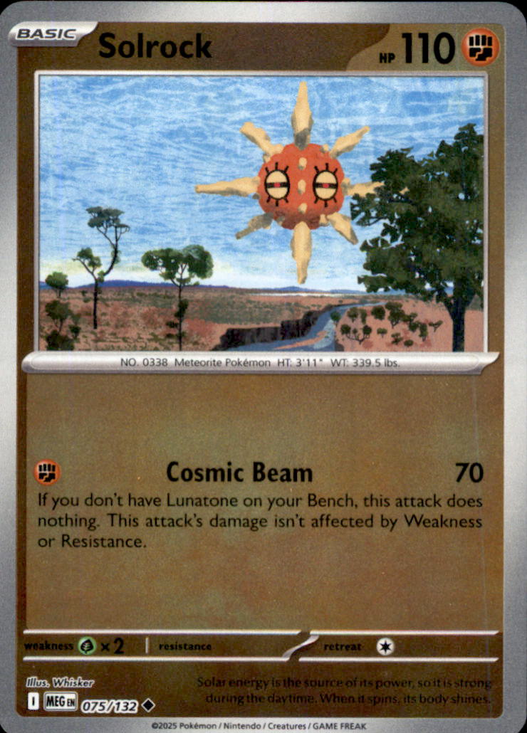 Solrock Reverse Holo Uncommon ME01: Mega Evolution 075/132 NM