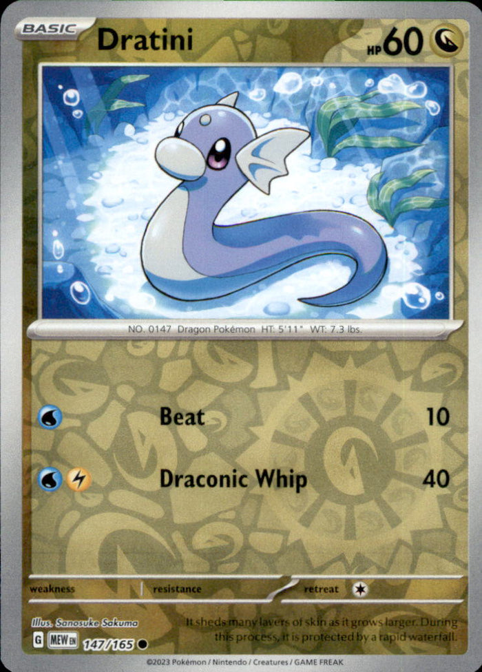 Dratini Reverse Holo Common SV: Scarlet & Violet 151 147/165 NM