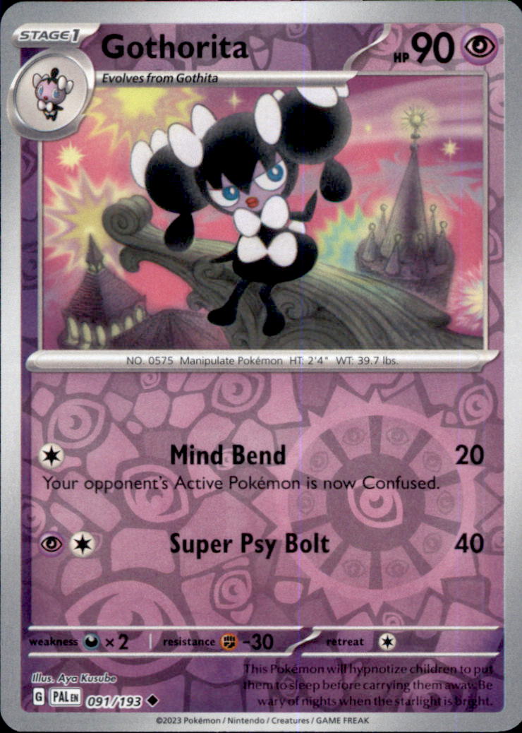 Gothorita Reverse Holo Uncommon SV02: Paldea Evolved 091/193 NM