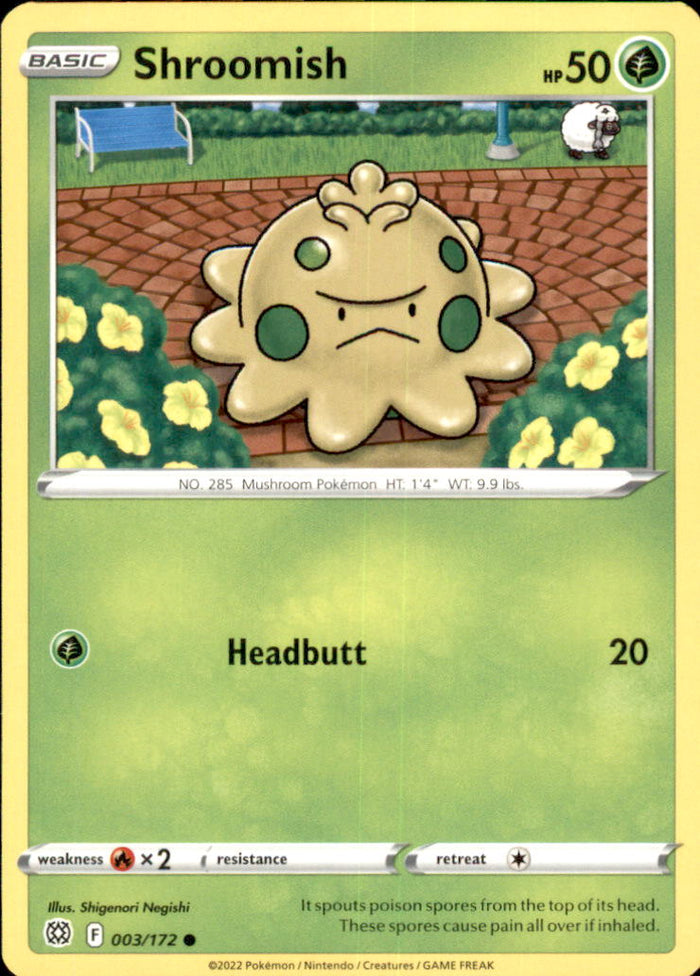 Shroomish Common SWSH09: Brilliant Stars 003/172 NM