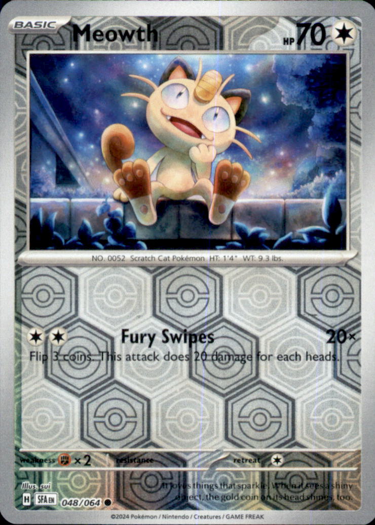 Meowth Reverse Holo Common SV: Shrouded Fable 048/064 NM