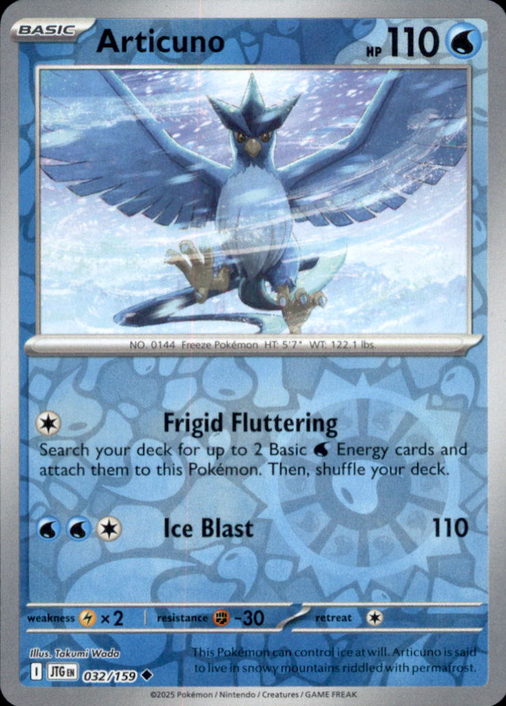 Articuno Reverse Holo Uncommon SV09: Journey Together 032/159 MP