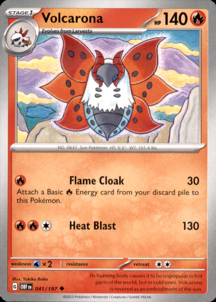 Volcarona Uncommon SV03: Obsidian Flames 041/197 NM