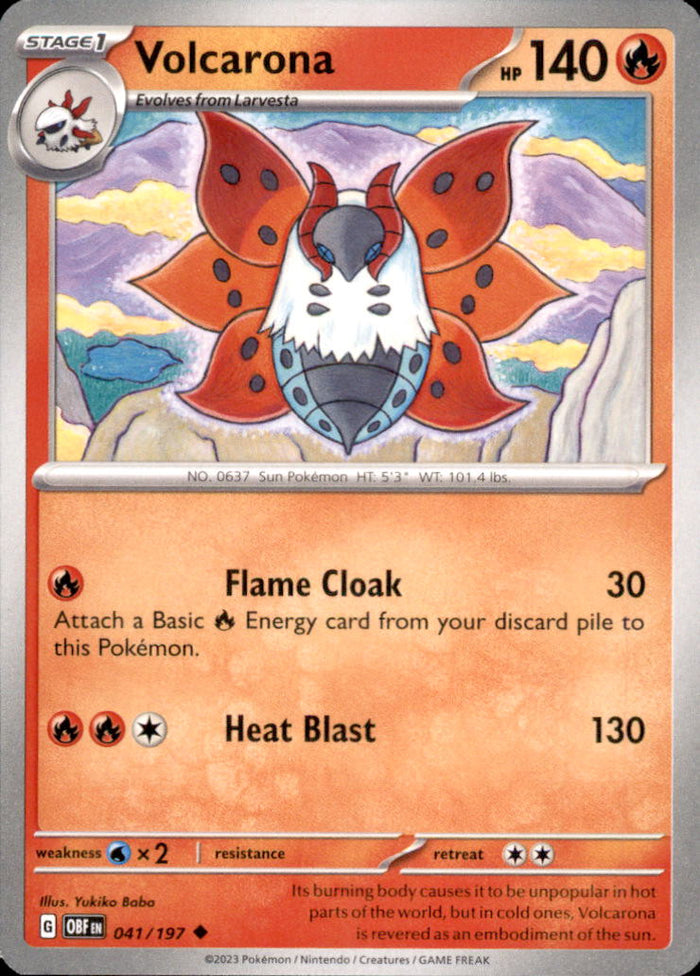 Volcarona Uncommon SV03: Obsidian Flames 041/197 NM