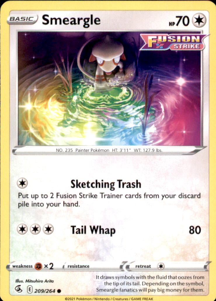 Smeargle Common SWSH08: Fusion Strike 209/264 NM