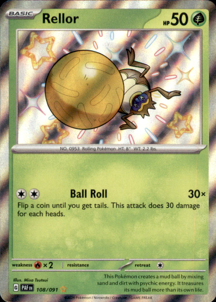 Rellor Holo Shiny Rare SV: Paldean Fates 108/091 NM