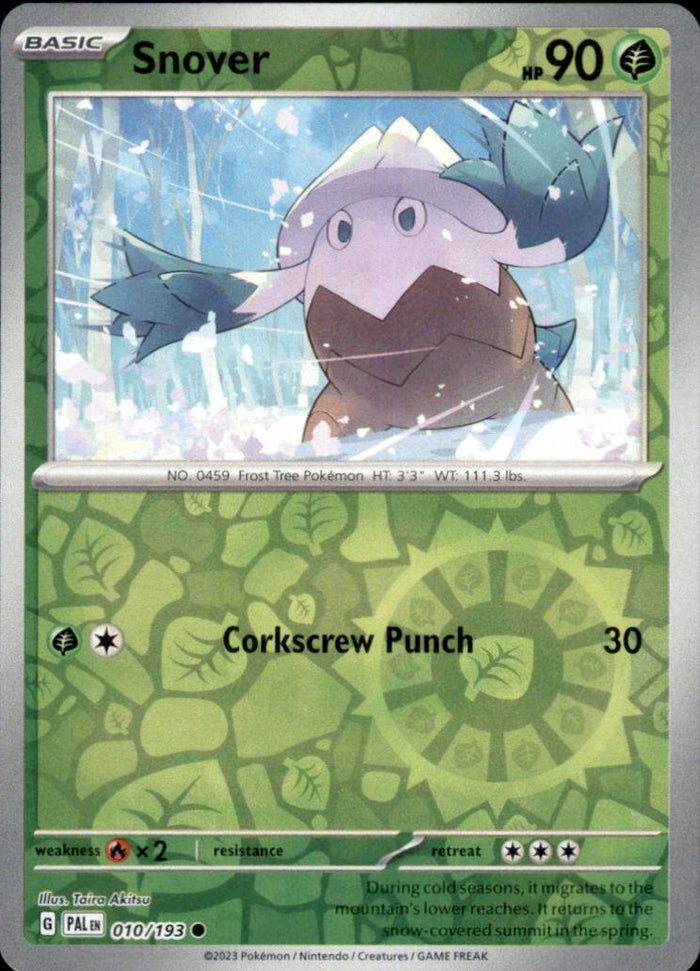 Snover Reverse Holo Common SV02: Paldea Evolved 010/193 NM