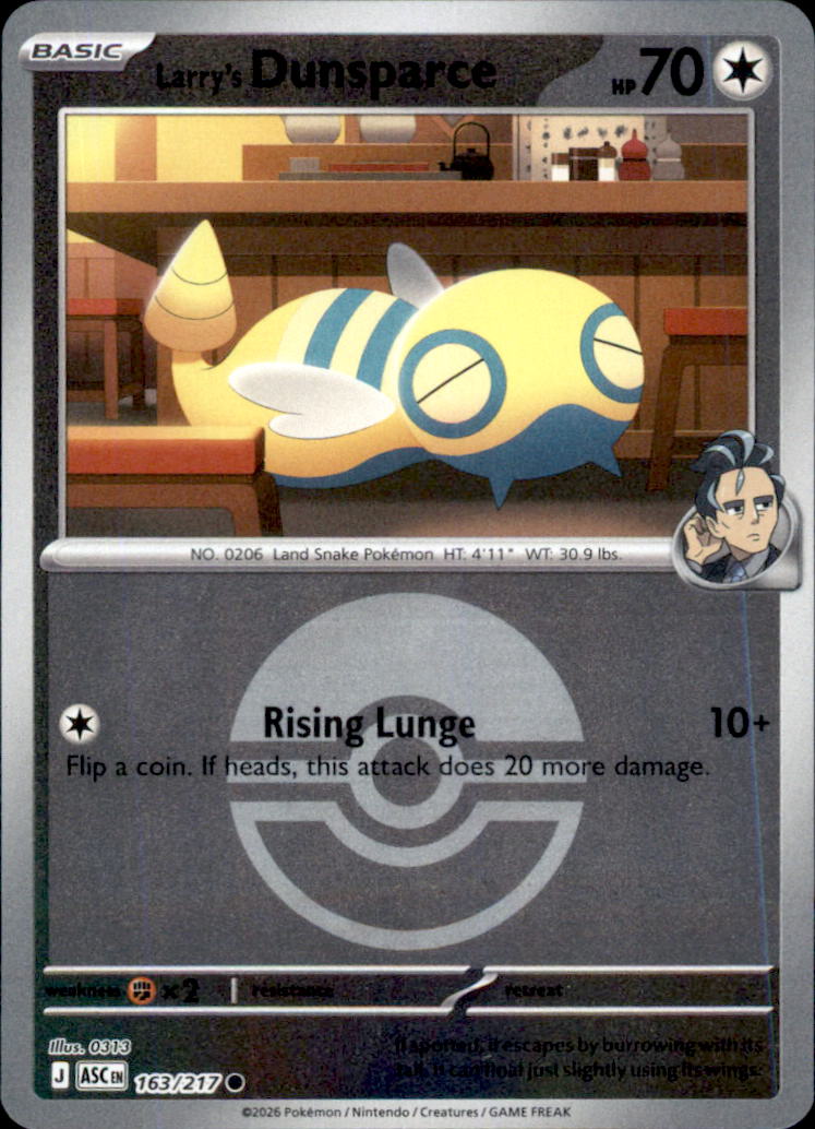 Larry's Dunsparce (Poke Ball) Reverse Holo Common ME: Ascended Heroes 163/217 NM