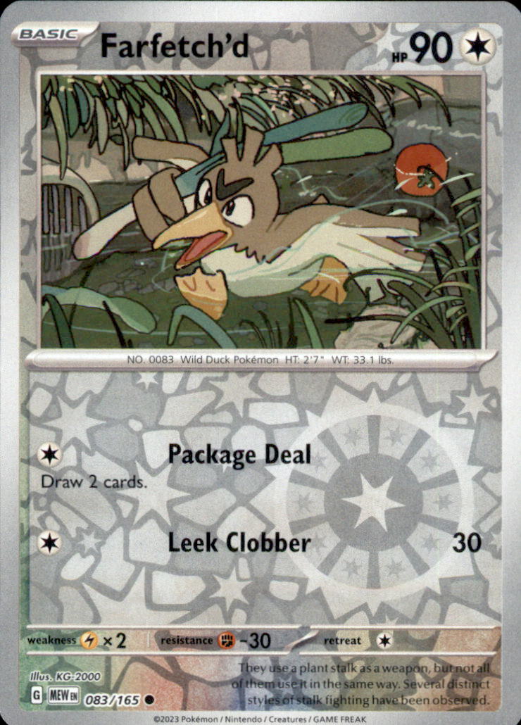 Farfetch'd Reverse Holo Common SV: Scarlet & Violet 151 083/165 NM