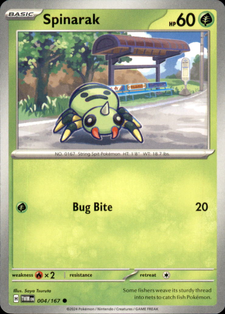 Spinarak Common SV06: Twilight Masquerade 004/167 NM
