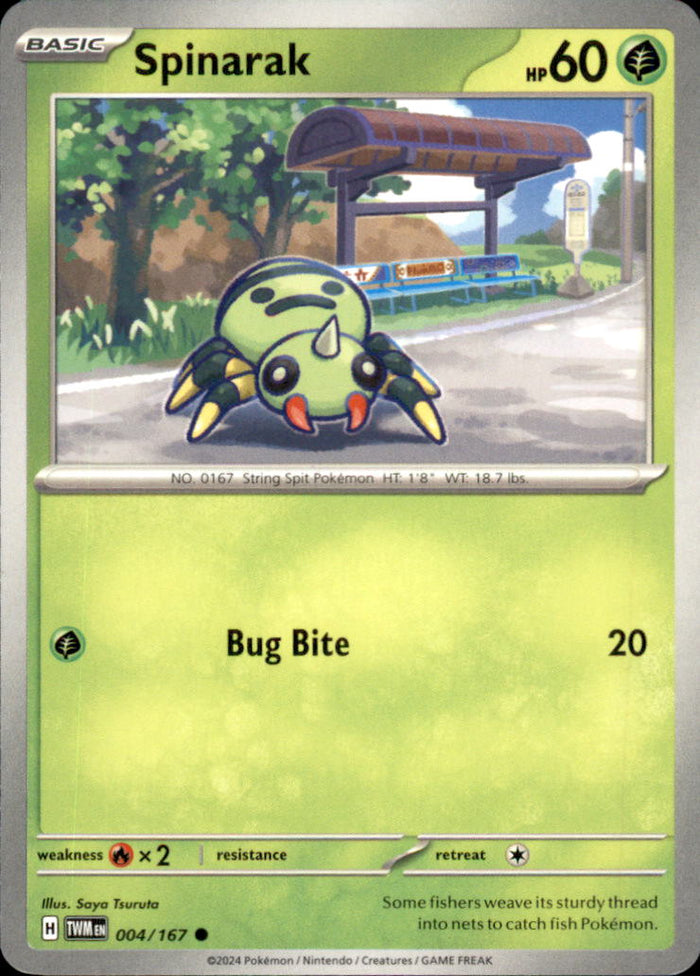 Spinarak Common SV06: Twilight Masquerade 004/167 NM