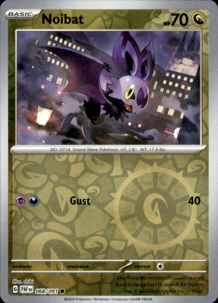 Noibat Reverse Holo Common SV: Paldean Fates 068/091 NM