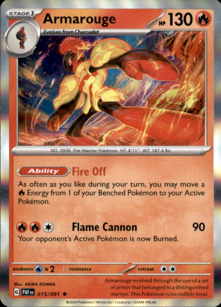 Armarouge Holo Rare SV: Paldean Fates 015/091 NM