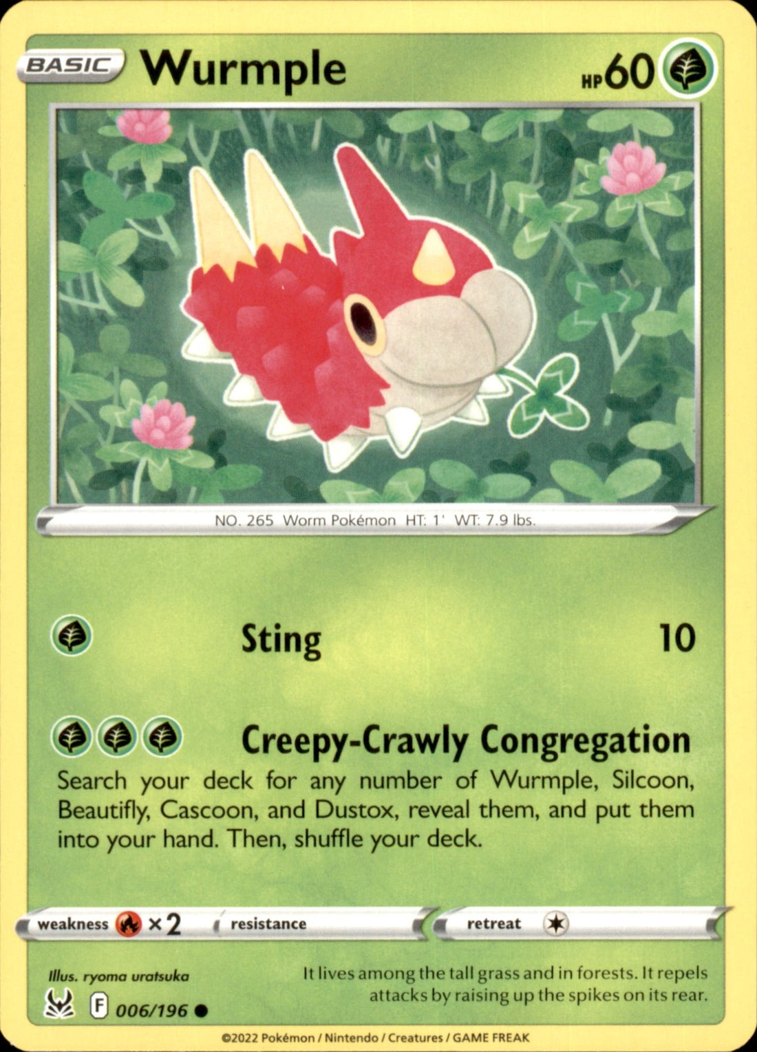 Wurmple Common SWSH11: Lost Origin 006/196 NM