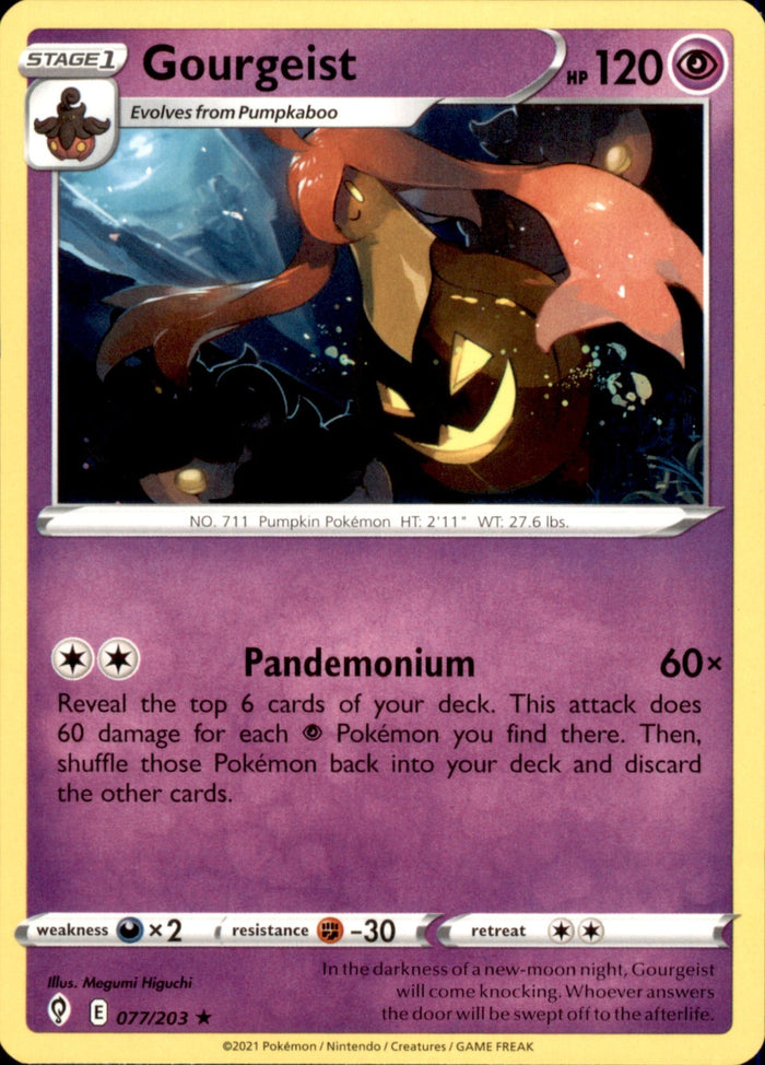 Gourgeist Rare SWSH07: Evolving Skies 077/203 NM