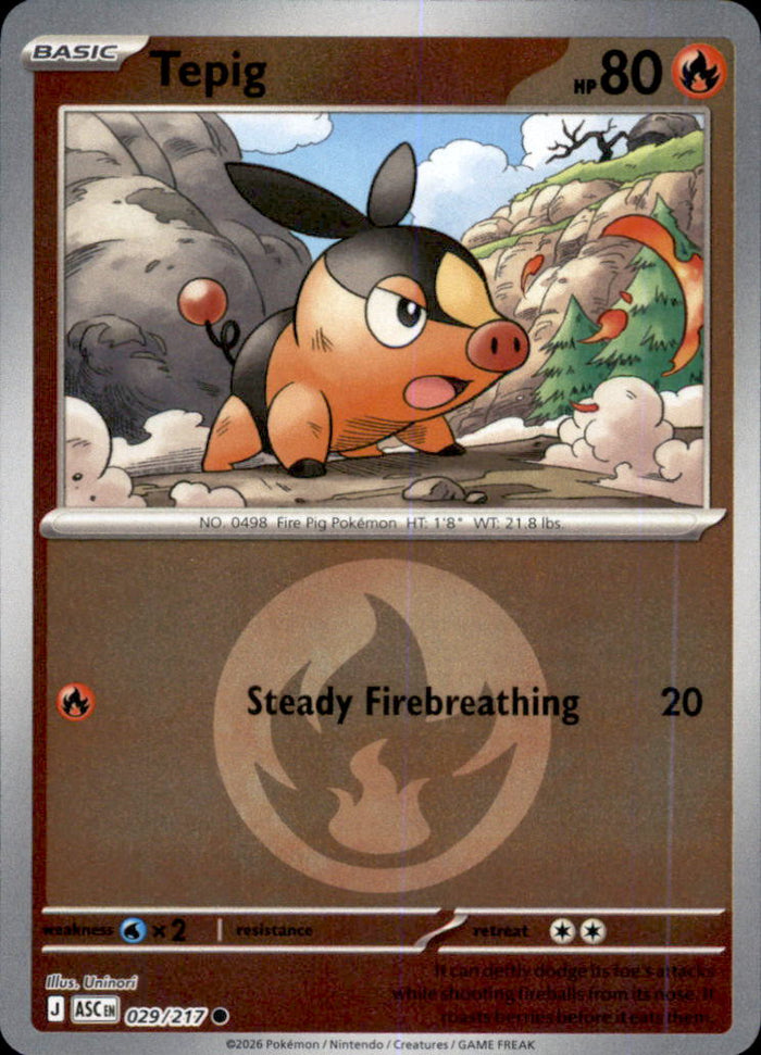 Tepig (Energy Symbol Pattern) Reverse Holo Common ME: Ascended Heroes 029/217 NM