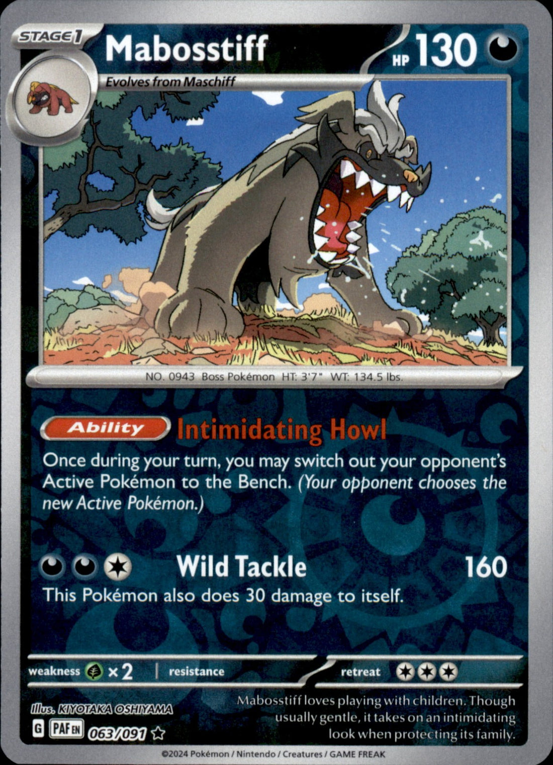 Mabosstiff Reverse Holo Uncommon SV01: Scarlet & Violet Base Set 137/198 NM