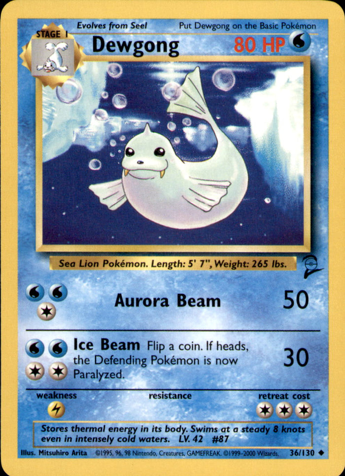 Dewgong Uncommon Base Set 2 036/130 LP