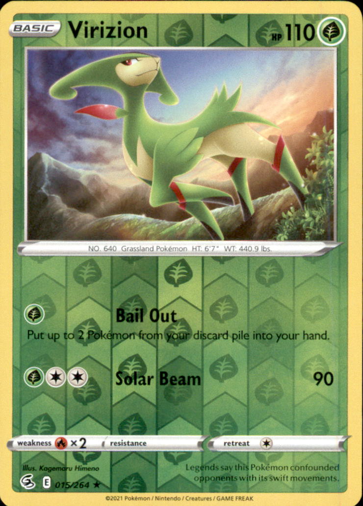 Virizion Reverse Holo Rare SWSH08: Fusion Strike 015/264 NM
