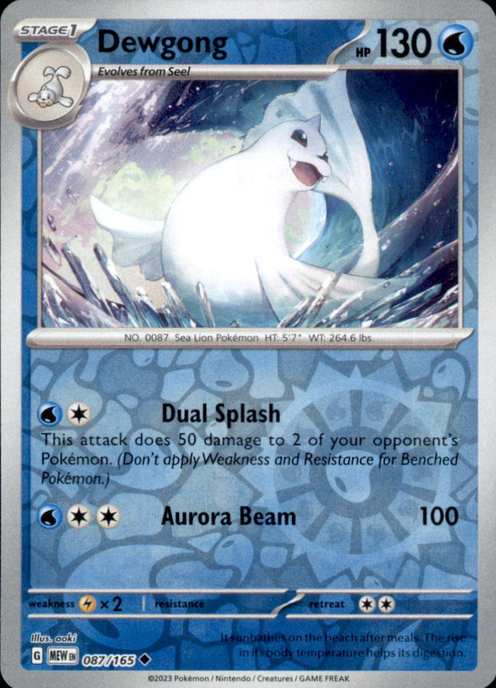 Dewgong Reverse Holo Uncommon SV: Scarlet & Violet 151 087/165 NM