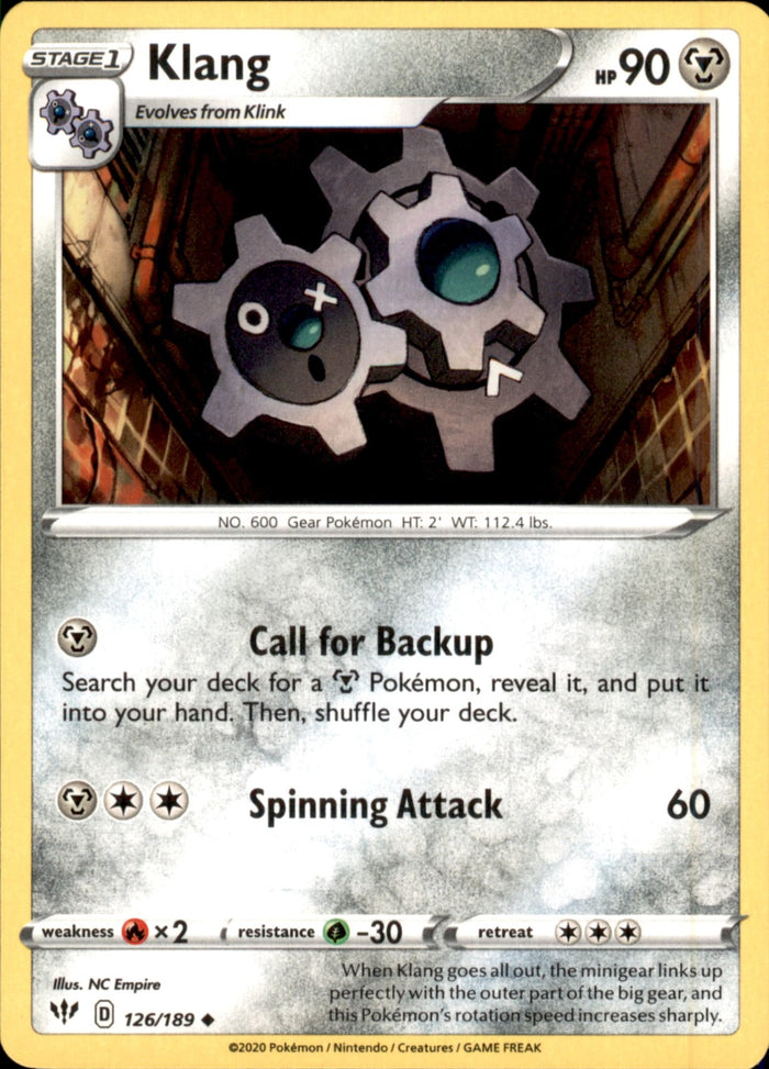 Klang Uncommon SWSH03: Darkness Ablaze 126/189 NM