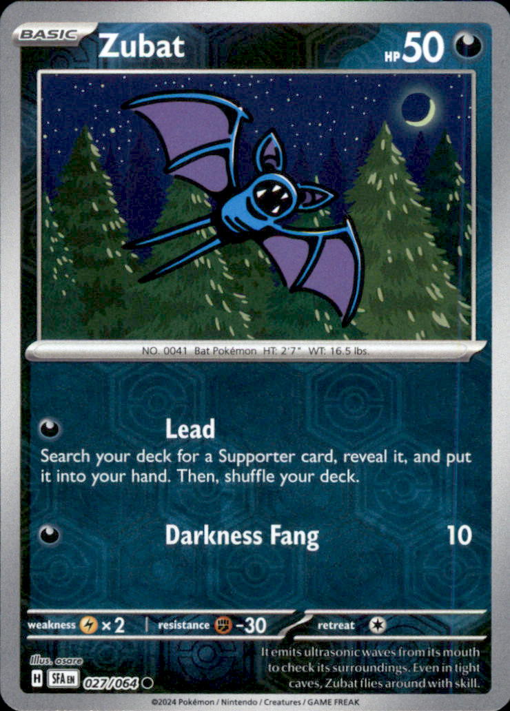 Zubat Reverse Holo Common SV: Shrouded Fable 027/064 NM