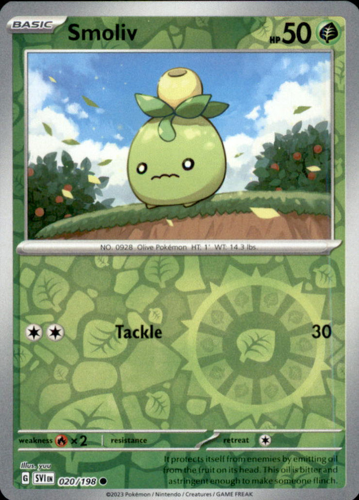 Smoliv Reverse Holo Common SV01: Scarlet & Violet Base Set 020/198 NM