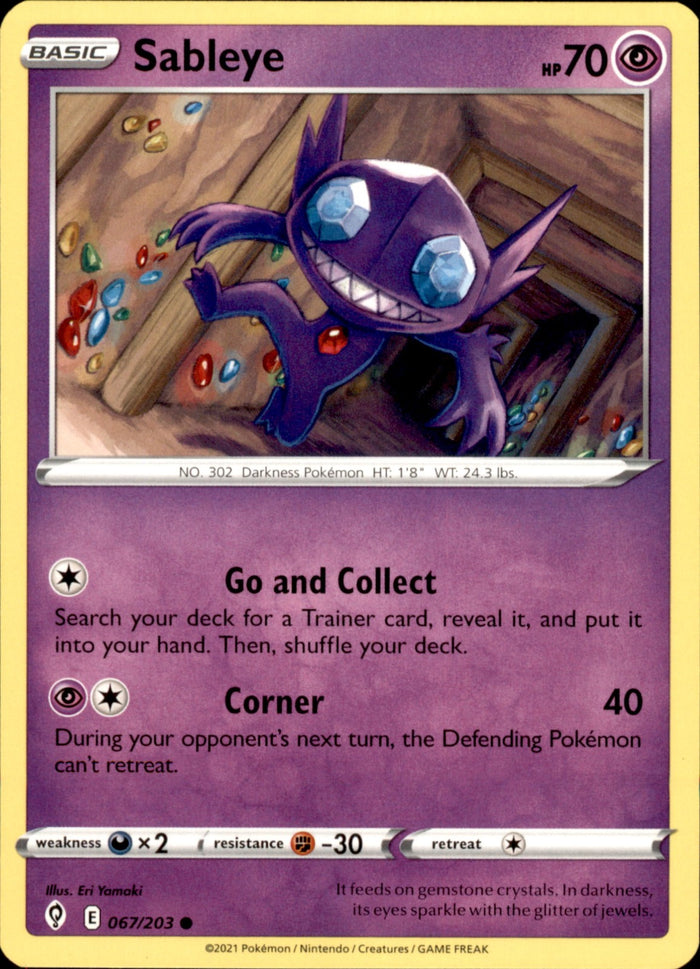 Sableye Common SWSH07: Evolving Skies 067/203 NM