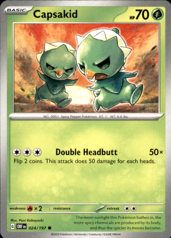 Capsakid Common SV03: Obsidian Flames 024/197 NM