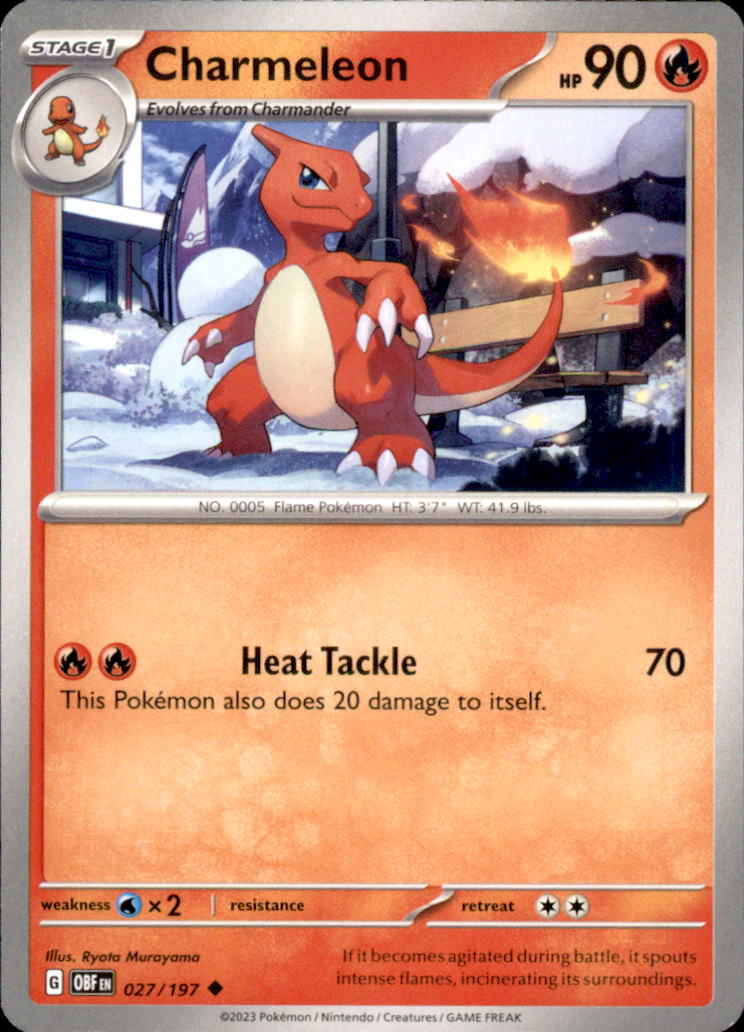 Charmeleon Uncommon SV03: Obsidian Flames 027/197 NM