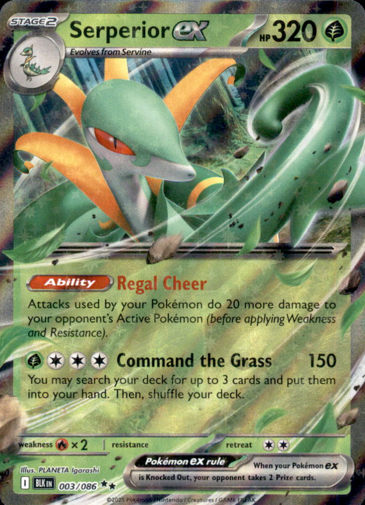 Serperior ex Holo Double Rare SV: Black Bolt 003/086 NM