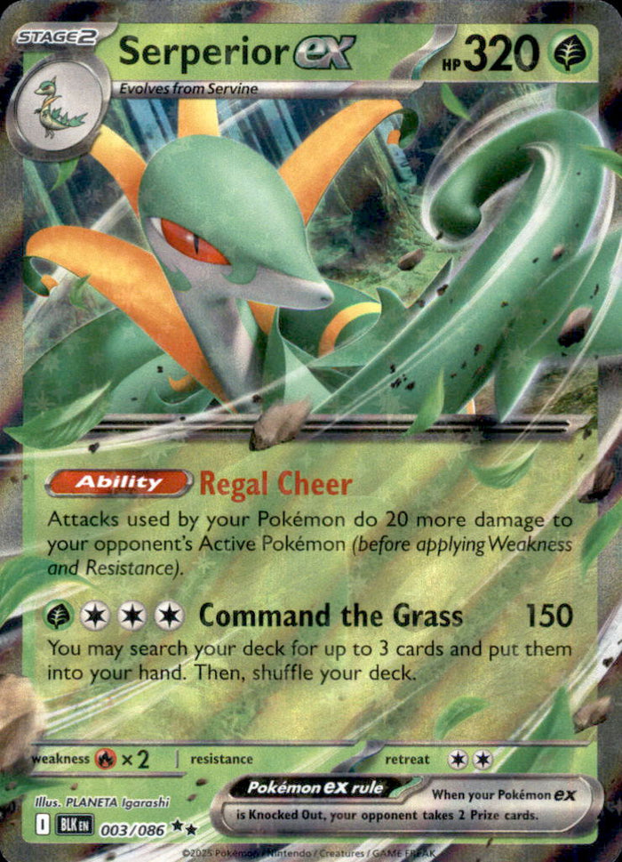 Serperior ex Holo Double Rare SV: Black Bolt 003/086 NM