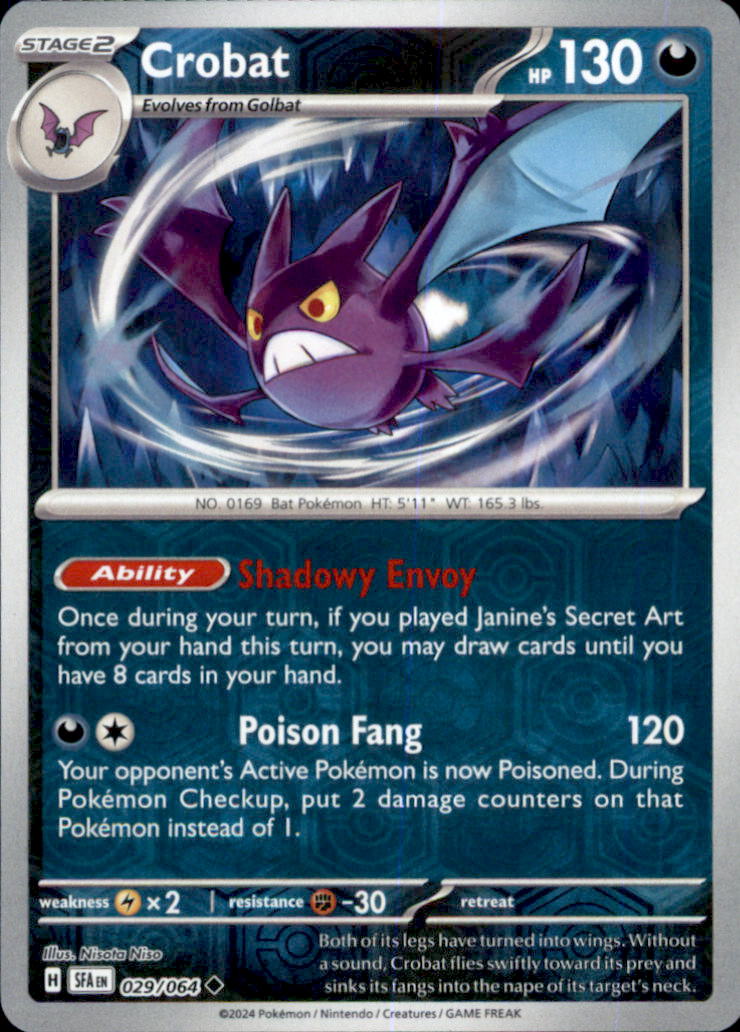 Crobat Reverse Holo Uncommon SV: Shrouded Fable 029/064 NM