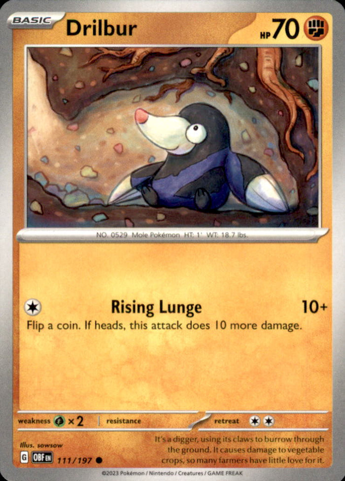Drilbur Common SV03: Obsidian Flames 111/197 NM