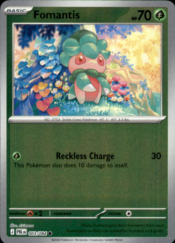 Fomantis Reverse Holo Common ME05: Pitch Black 003/084 NM